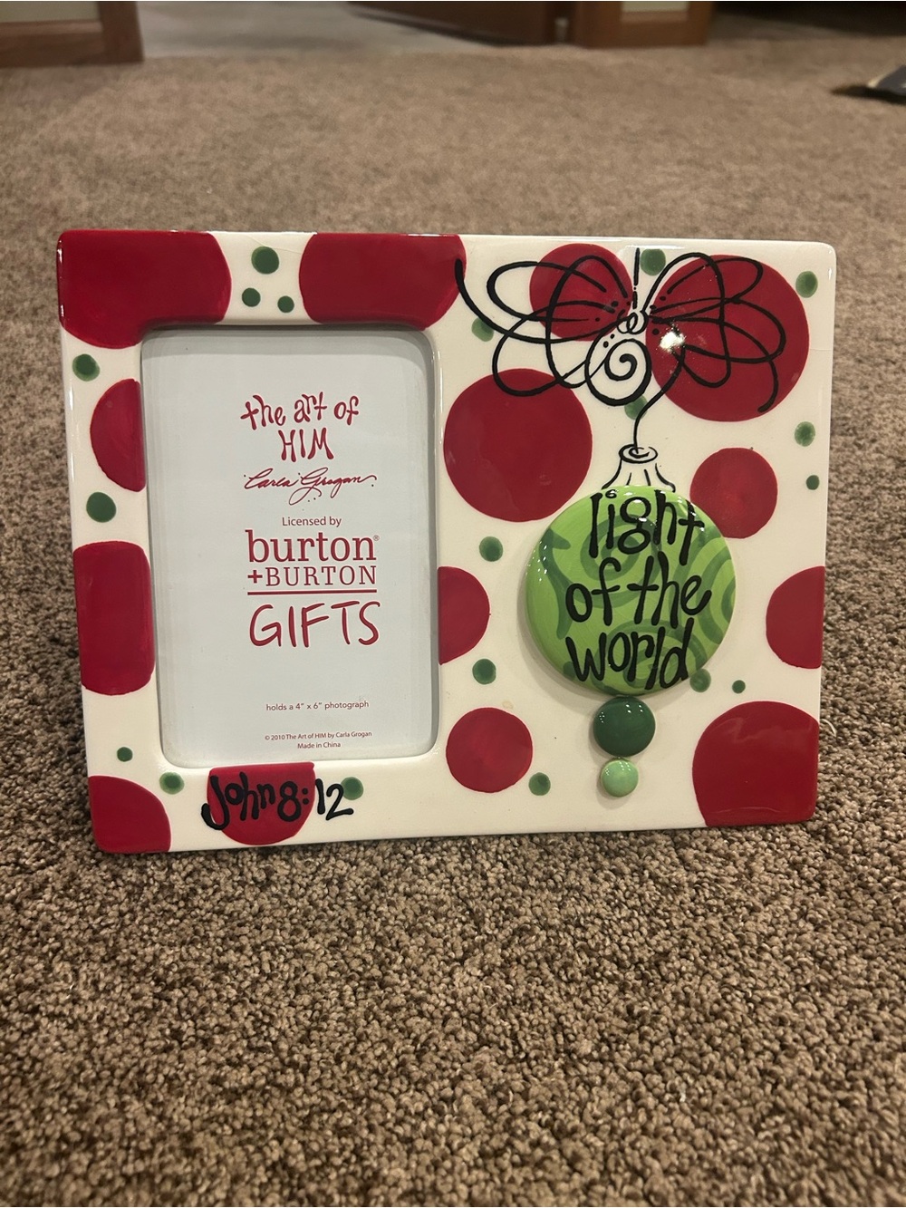 Burton festive ceramic photo frame